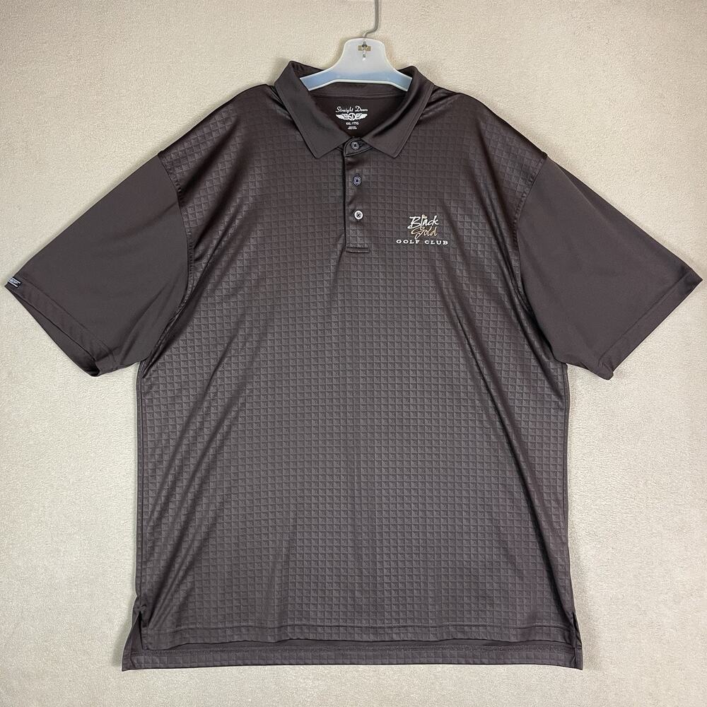 Straight Down Polo Shirt Mens XXL Brown Short Sleeve Golf Performance Breathable
